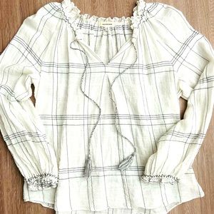 ◾️Max Studio B&W Plaid Blouse